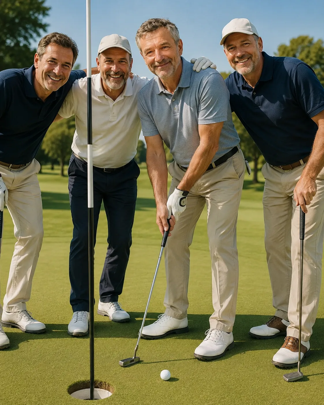 Golf z kolegami.